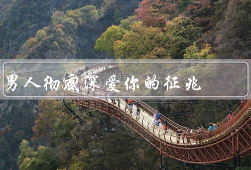 男人彻底深爱你的征兆（无条件的关心／无私的付出／对你的未来）