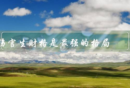 伤官生财格是最强的格局（特点／优势／适应方法）