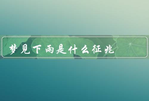 梦见下雨是什么征兆，心情的情感释放／困境的解脱／人际关系的变化