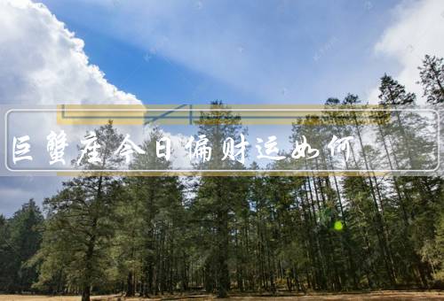 巨蟹座今日偏财运如何，财运稳定、理财规划、把握机会
