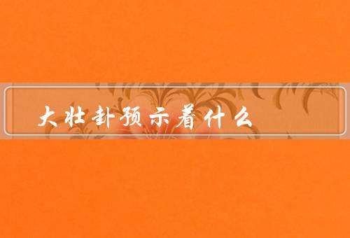 大壮卦预示着什么，象征／解读／应用