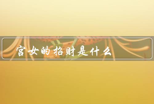 宫女的招财是什么，手艺／人脉／聪明才智