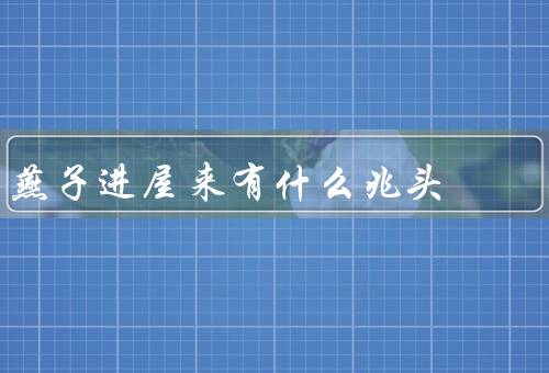 燕子进屋来有什么兆头，传说／意义／其他解释