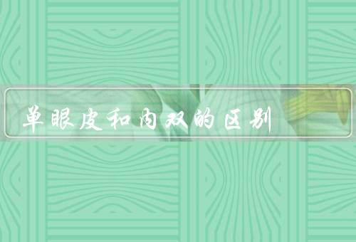 单眼皮和内双的区别（单眼皮、内双、小结）