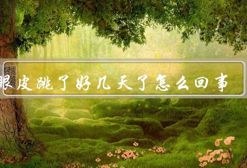 下眼皮跳了好几天了怎么回事（肌肉疲劳／眼睛干涩／压力和焦虑）