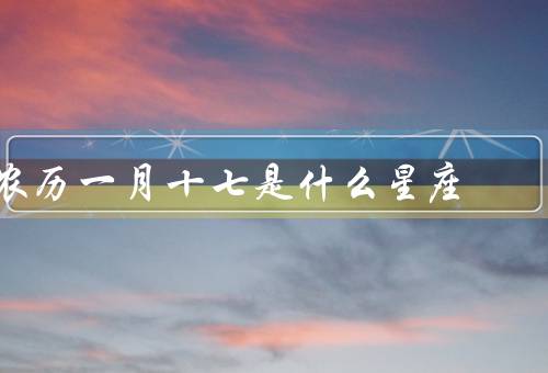 农历一月十七是什么星座，特点／爱情观／职业选择