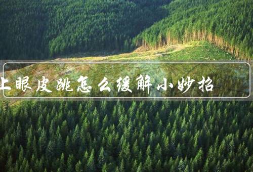 上眼皮跳怎么缓解小妙招