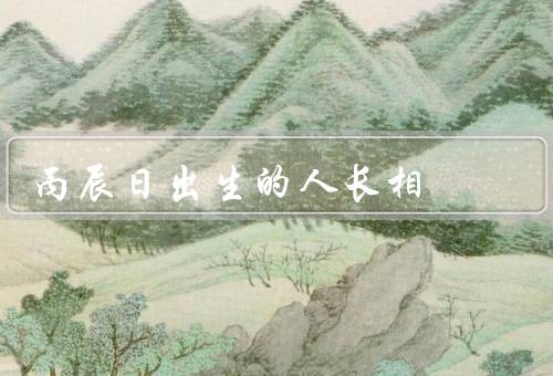 丙辰日出生的人长相，面部特征、身材特征、气质特点