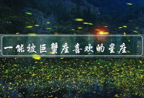 唯一能被巨蟹座喜欢的星座，完美的配合／共同的价值观